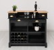 Bar cu suport pentru sticle de vin, blat stejar - Culoare Top_P061 - Culoare Corp_P150 - DUBLU COLOR de la Rustic Butique OUTPS671 - Culoare Top_P061 - Culoare Corp_P150 - DUBLU COLOR