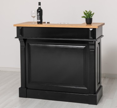 Bar cu suport pentru sticle de vin, blat stejar - Culoare Top_P061 - Culoare Corp_P150 - DUBLU COLOR de la Rustic Butique OUTPS671 - Culoare Top_P061 - Culoare Corp_P150 - DUBLU COLOR