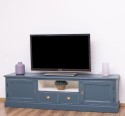 Comoda TV cu 2 sertare, 2 usi, BAS de la Rustic Butique PS107BAS - Culoare Ext._P051A / Culoare Int._P039 - DUBLU COLOR