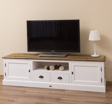Comoda TV cu 2 sertare, 2 usi, BAS de la Rustic Butique PS107BAS - Culoare_Top_P064 - Culoare Corp_P004 - DUBLU COLOR
