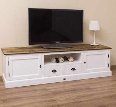 Comoda TV cu 2 sertare, 2 usi, BAS de la Rustic Butique PS107BAS - Culoare_Top_P064 - Culoare Corp_P004 - DUBLU COLOR