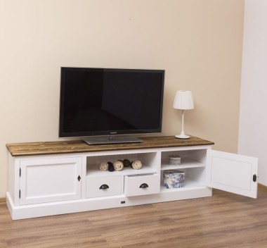 Comoda TV cu 2 sertare, 2 usi, BAS de la Rustic Butique PS107BAS - Culoare_Top_P064 - Culoare Corp_P004 - DUBLU COLOR