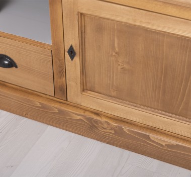 Comoda TV cu 2 sertare, 2 usi, BAS de la Rustic Butique PS107BAS - Culoare Ext._P001 / Culoare Int._P010 - DUBLU COLOR