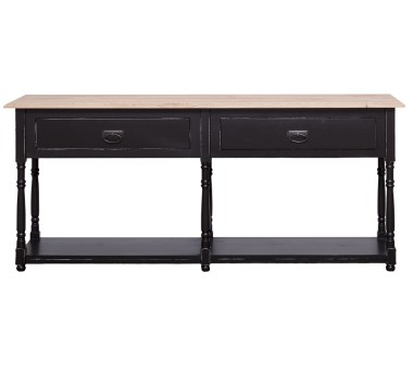 Consola cu 2 sertare, blat stejar de la Rustic Butique PS29 - TopOak - Culoare Top_P061 - Culoare Corp_P003A - DUBLU COLOR