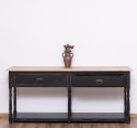 Consola cu 2 sertare, blat stejar de la Rustic Butique PS29 - TopOak - Culoare Top_P061 - Culoare Corp_P003A - DUBLU COLOR