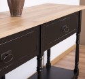 Consola cu 2 sertare, blat stejar de la Rustic Butique PS29 - TopOak - Culoare Top_P061 - Culoare Corp_P003A - DUBLU COLOR