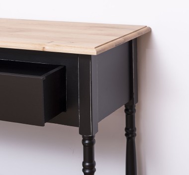 Consola cu 2 sertare, blat stejar de la Rustic Butique PS29 - TopOak - Culoare Top_P061 - Culoare Corp_P003A - DUBLU COLOR
