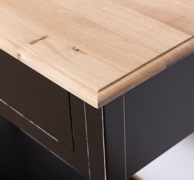 Consola cu 2 sertare, blat stejar de la Rustic Butique PS29 - TopOak - Culoare Top_P061 - Culoare Corp_P003A - DUBLU COLOR