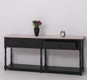 Consola cu 2 sertare, blat stejar de la Rustic Butique PS29 - TopOak - Culoare Top_P063 - Culoare Corp_P003 - DUBLU COLOR