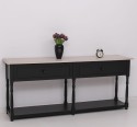 Consola cu 2 sertare, blat stejar de la Rustic Butique PS29 - TopOak - Culoare Top_P063 - Culoare Corp_P003 - DUBLU COLOR