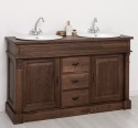 Dulap baie stejar cu 2 lavoare - lavoare incluse in pret - din stejar - Culoare_P111 - LACUIT de la Rustic Butique OUTOPS4001 - Culoare_P111 - LACUIT