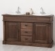 Dulap baie stejar cu 2 lavoare - lavoare incluse in pret - din stejar - Culoare_P111 - LACUIT de la Rustic Butique OUTOPS4001 - Culoare_P111 - LACUIT
