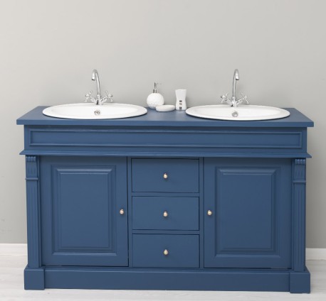 Dulap baie stejar cu 2 lavoare - lavoare incluse in pret - din stejar - Culoare_P113 - VOPSIT de la Rustic Butique OUTOPS4001 - Culoare_P113 - VOPSIT