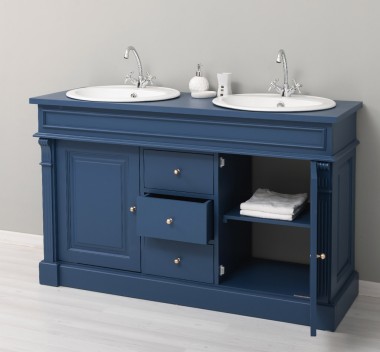 Dulap baie stejar cu 2 lavoare - lavoare incluse in pret - din stejar - Culoare_P113 - VOPSIT de la Rustic Butique OUTOPS4001 - Culoare_P113 - VOPSIT