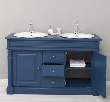 Dulap baie stejar cu 2 lavoare - lavoare incluse in pret - din stejar - Culoare_P113 - VOPSIT de la Rustic Butique OUTOPS4001 - Culoare_P113 - VOPSIT