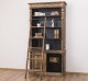 Biblioteca 2 usi BAS + vitrina deschisa SUP, Colectia Directoire, scara nu este inclusa in pret de la Rustic Butique PS75BAS + PS471SUP - Culoare Ext._P064 / Culoare Int._P003 - PERIAT ADANC