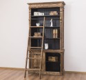 Biblioteca 2 usi BAS + vitrina deschisa SUP, Colectia Directoire, scara nu este inclusa in pret de la Rustic Butique PS75BAS + PS471SUP - Culoare Ext._P064 / Culoare Int._P003 - PERIAT ADANC