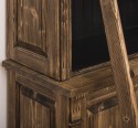Biblioteca 2 usi BAS + vitrina deschisa SUP, Colectia Directoire, scara nu este inclusa in pret de la Rustic Butique PS75BAS + PS471SUP - Culoare Ext._P064 / Culoare Int._P003 - PERIAT ADANC