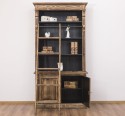 Biblioteca 2 usi BAS + vitrina deschisa SUP, Colectia Directoire, scara nu este inclusa in pret de la Rustic Butique PS75BAS + PS471SUP - Culoare Ext._P064 / Culoare Int._P003 - PERIAT ADANC