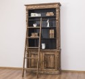 Biblioteca 2 usi BAS + vitrina deschisa SUP, Colectia Directoire, scara nu este inclusa in pret de la Rustic Butique PS75BAS + PS471SUP - Culoare Ext._P064 / Culoare Int._P003 - PERIAT ADANC