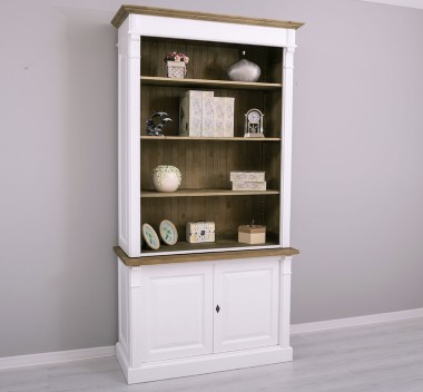 Biblioteca 2 usi BAS + vitrina deschisa SUP, Colectia Directoire, scara nu este inclusa in pret de la Rustic Butique OUTPS75BAS+PS471SUP - Culoare Ext._P004 / Culoare Int., Top_P079 - DUBLU COLOR