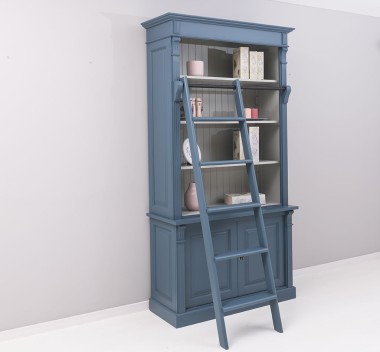 Biblioteca 2 usi BAS + vitrina deschisa SUP, Colectia Directoire, scara nu este inclusa in pret de la Rustic Butique OUTPS75BAS+PS471SUP - Culoare Ext._P051 / Culoare Int._P077 - DUBLU COLOR