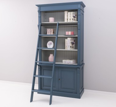 Biblioteca 2 usi BAS + vitrina deschisa SUP, Colectia Directoire, scara nu este inclusa in pret de la Rustic Butique OUTPS75BAS+PS471SUP - Culoare Ext._P051 / Culoare Int._P077 - DUBLU COLOR