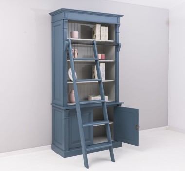 Biblioteca 2 usi BAS + vitrina deschisa SUP, Colectia Directoire, scara nu este inclusa in pret de la Rustic Butique OUTPS75BAS+PS471SUP - Culoare Ext._P051 / Culoare Int._P077 - DUBLU COLOR