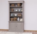 Biblioteca 2 usi BAS + vitrina deschisa SUP, Colectia Directoire, scara nu este inclusa in pret de la Rustic Butique PS75BAS + PS471SUP - Culoare_P029++P030A - 2 STRATURI DE CULORI ANTICHIZAT