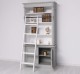 Biblioteca 2 usi BAS + vitrina deschisa SUP, Colectia Directoire, scara nu este inclusa in pret de la Rustic Butique PS75BAS + PS471SUP - Culoare Ext._P077 / Culoare Int._P004 - DUBLU COLOR