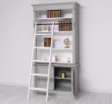 Biblioteca 2 usi BAS + vitrina deschisa SUP, Colectia Directoire, scara nu este inclusa in pret de la Rustic Butique PS75BAS + PS471SUP - Culoare Ext._P077 / Culoare Int._P004 - DUBLU COLOR