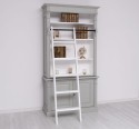 Biblioteca 2 usi BAS + vitrina deschisa SUP, Colectia Directoire, scara nu este inclusa in pret de la Rustic Butique PS75BAS + PS471SUP - Culoare Ext._P077 / Culoare Int._P004 - DUBLU COLOR