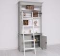 Biblioteca 2 usi BAS + vitrina deschisa SUP, Colectia Directoire, scara nu este inclusa in pret de la Rustic Butique PS75BAS + PS471SUP - Culoare Ext._P077 / Culoare Int._P004 - DUBLU COLOR