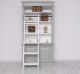 Biblioteca 2 usi BAS + vitrina deschisa SUP, Colectia Directoire, scara nu este inclusa in pret de la Rustic Butique PS75BAS + PS471SUP - Culoare Ext._P077 / Culoare Int._P004 - DUBLU COLOR