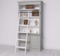 Biblioteca 2 usi BAS + vitrina deschisa SUP, Colectia Directoire, scara nu este inclusa in pret de la Rustic Butique PS75BAS + PS471SUP - Culoare Ext._P077 / Culoare Int._P004 - DUBLU COLOR