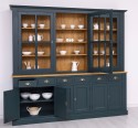 Bufet cu 6 usi, 6 sertare BAS + 3 usi sticla SUP de la Rustic Butique PS179BAS+SUP - Culoare Top_P002 - Culoare Ext._P087 / Culoare Int._P002 - DUBLU COLOR
