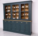 Bufet cu 6 usi, 6 sertare BAS + 3 usi sticla SUP de la Rustic Butique PS179BAS+SUP - Culoare Top_P002 - Culoare Ext._P087 / Culoare Int._P002 - DUBLU COLOR