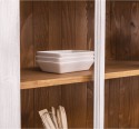 Bufet cu 6 usi, 6 sertare BAS + 3 usi sticla SUP de la Rustic Butique PS179BAS+SUP - Culoare Ext._P080 / Culoare Int._P001 - DUBLU COLOR