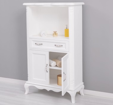 Dulap baie cu 2 usi si 1 sertar Chic, sertarul pe sine soft close de la Rustic Butique PS734 - Culoare_P004 - VOPSIT