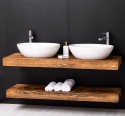 Suport pentru lavoare duble din brad cu set de fixare in perete de la Rustic Butique PS741 - Culoare_P064 - PERIAT ADANC