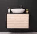 Mobila baie cu 2 sertare, lavoar- neinclus in preti Slatted de la Rustic Butique PS756 - Culoare Corp_P003 - Culoare Sertare_P095 - DUBLU COLOR