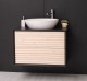 Mobila baie cu 2 sertare, lavoar- neinclus in preti Slatted de la Rustic Butique PS756 - Culoare Corp_P003 - Culoare Sertare_P095 - DUBLU COLOR