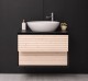 Mobila baie cu 2 sertare, lavoar- neinclus in preti Slatted de la Rustic Butique PS756 - Culoare Corp_P003 - Culoare Sertare_P095 - DUBLU COLOR