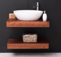 Suport lavoar din brad cu set metalic de fixare in perete de la Rustic Butique PS739 - Culoare_P081 - LACUIT & VOPSIT
