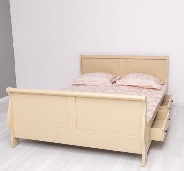 Pat cu 2 sertare, tip printesa 180x200cm de la Rustic Butique PS61 - Culoare_P032 - VOPSIT