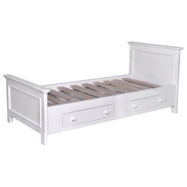 Pat cu 2 sertare 90x200cm de la Rustic Butique PS114 - Culoare_P030++P004A - 2 STRATURI DE CULORI ANTICHIZAT