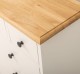 Noptiera cu 5 sertare, blat stejar de la Rustic Butique PS122 - Culoare Top_P002 - Culoare Corp_P015 - DUBLU COLOR