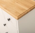 Noptiera cu 5 sertare, blat stejar de la Rustic Butique PS122 - Culoare Top_P002 - Culoare Corp_P015 - DUBLU COLOR