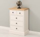 Noptiera cu 5 sertare, blat stejar de la Rustic Butique PS122 - Culoare Top_P002 - Culoare Corp_P015 - DUBLU COLOR