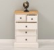 Noptiera cu 5 sertare, blat stejar de la Rustic Butique PS122 - Culoare Top_P002 - Culoare Corp_P015 - DUBLU COLOR